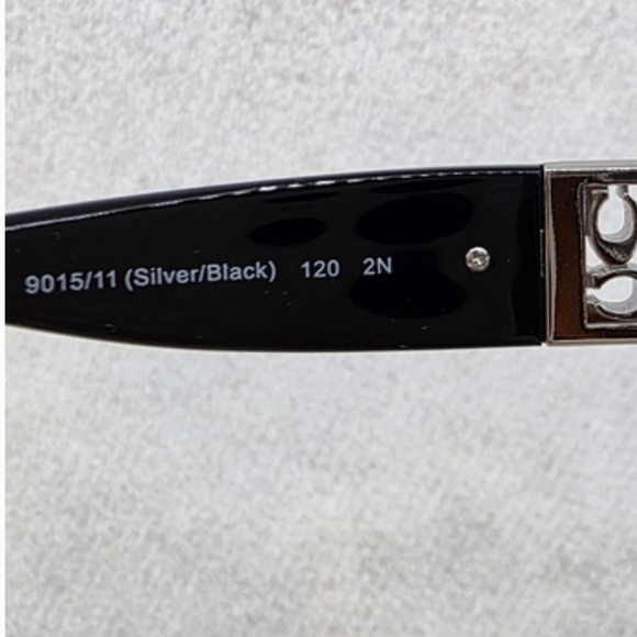 Coach Aviator Women's Sunglasses HC 7005B Black Silver Rhinestones L016 Reagan - Picture 2 of 6